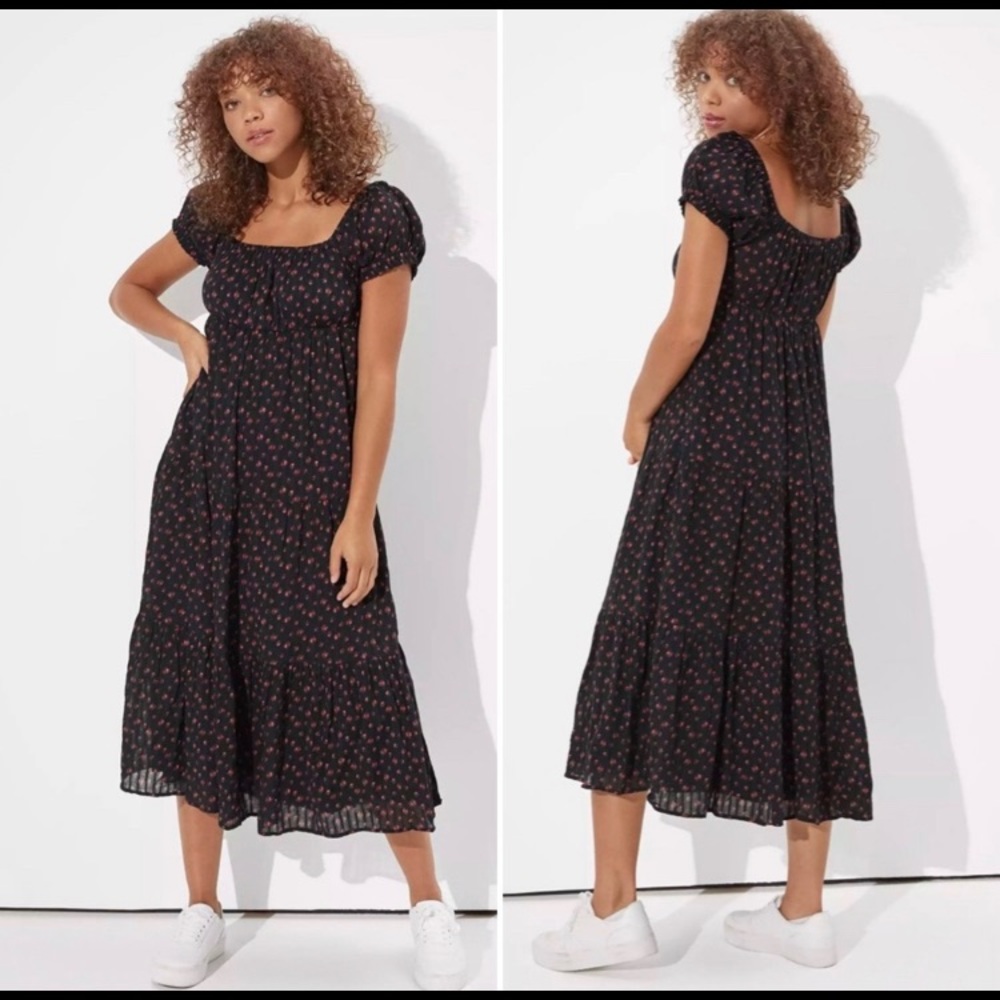 Tiered babydoll off the shoulder maxi dress